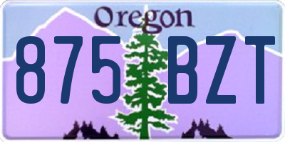 OR license plate 875BZT