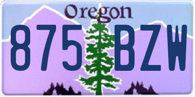 OR license plate 875BZW