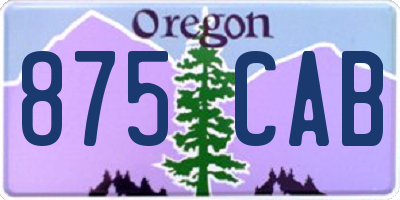 OR license plate 875CAB