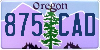 OR license plate 875CAD