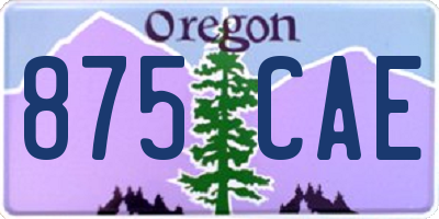OR license plate 875CAE
