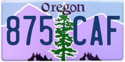 OR license plate 875CAF