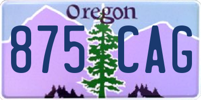 OR license plate 875CAG