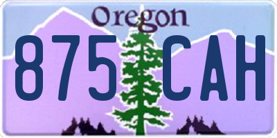 OR license plate 875CAH