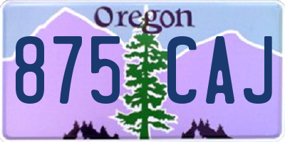 OR license plate 875CAJ