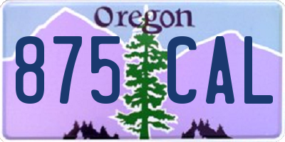 OR license plate 875CAL