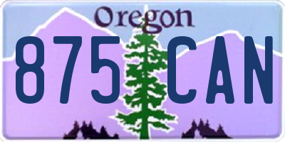 OR license plate 875CAN