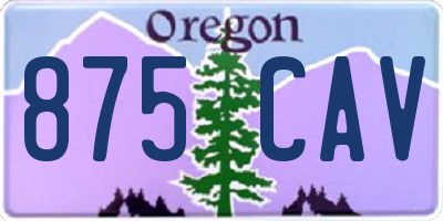 OR license plate 875CAV