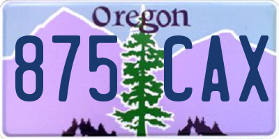 OR license plate 875CAX