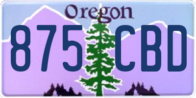 OR license plate 875CBD