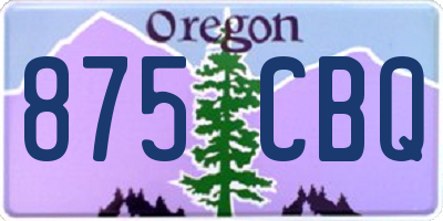 OR license plate 875CBQ