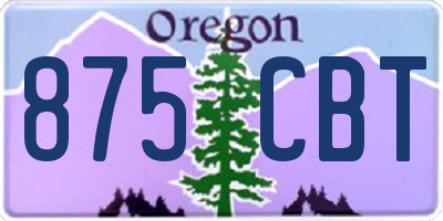 OR license plate 875CBT