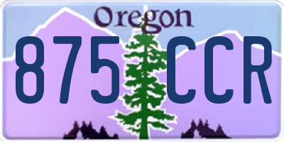 OR license plate 875CCR