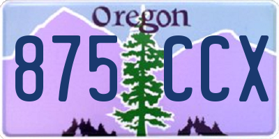 OR license plate 875CCX