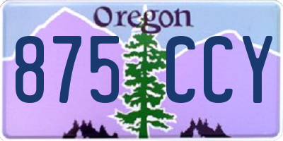 OR license plate 875CCY