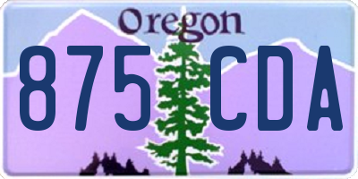 OR license plate 875CDA