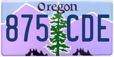 OR license plate 875CDE
