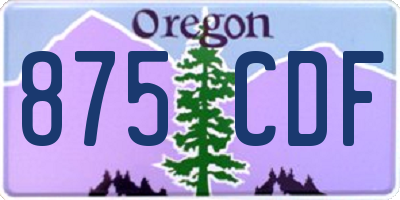 OR license plate 875CDF