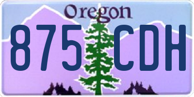 OR license plate 875CDH