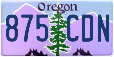 OR license plate 875CDN