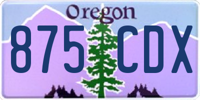 OR license plate 875CDX