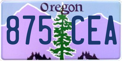 OR license plate 875CEA