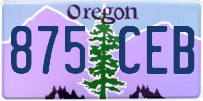 OR license plate 875CEB