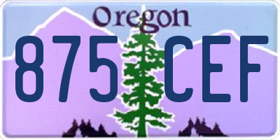 OR license plate 875CEF