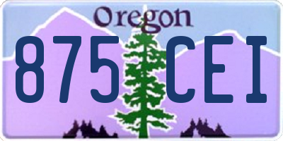OR license plate 875CEI