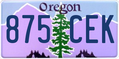 OR license plate 875CEK