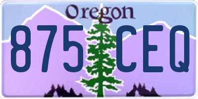 OR license plate 875CEQ