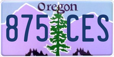 OR license plate 875CES