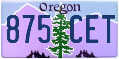 OR license plate 875CET