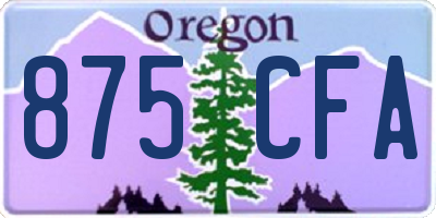 OR license plate 875CFA
