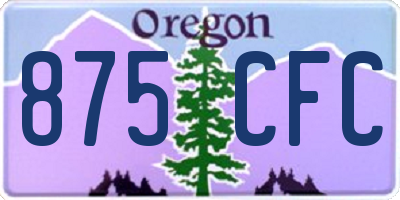 OR license plate 875CFC