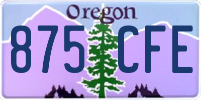 OR license plate 875CFE