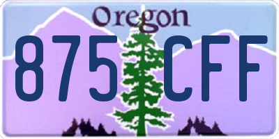 OR license plate 875CFF