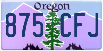 OR license plate 875CFJ