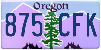 OR license plate 875CFK