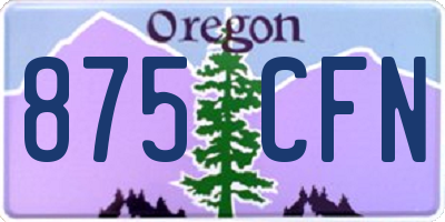 OR license plate 875CFN