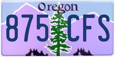 OR license plate 875CFS