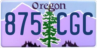 OR license plate 875CGC