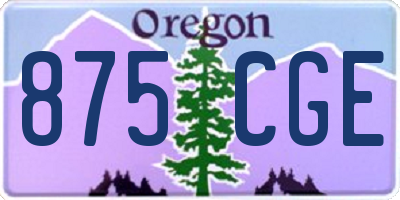 OR license plate 875CGE