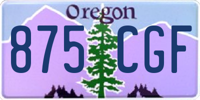 OR license plate 875CGF