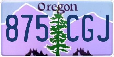 OR license plate 875CGJ
