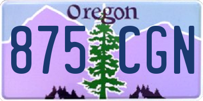 OR license plate 875CGN