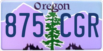 OR license plate 875CGR