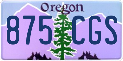 OR license plate 875CGS