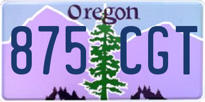 OR license plate 875CGT