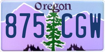 OR license plate 875CGW